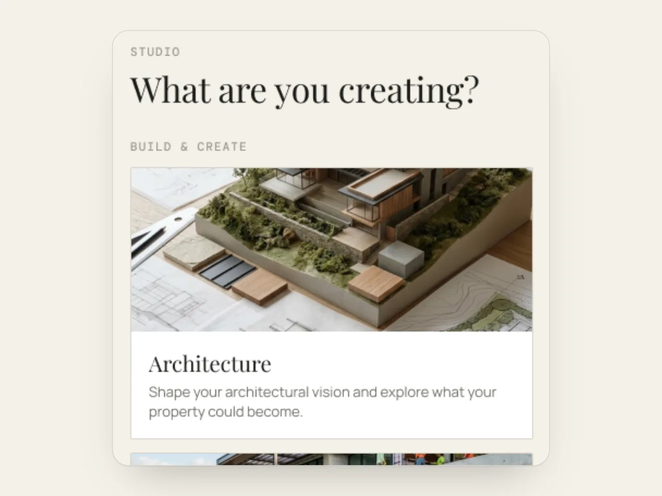 The 2S Studio start screen asking What are you creating